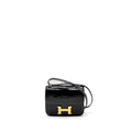 HERMES MINI CONSTANCE SHINY ALLIGATOR MISSISSIPPIENSIS BLACK GHW