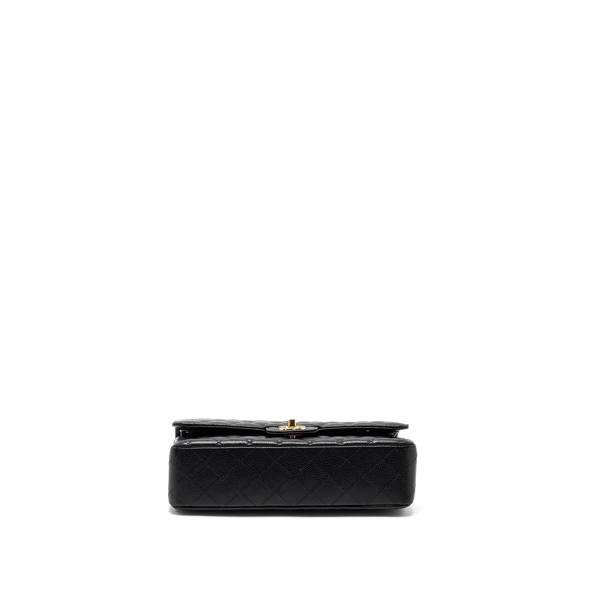 CHANEL MEDIUM CLASSIC DOUBLE FLAP BAG CAVIAR BLACK GHW (MICROCHIP)