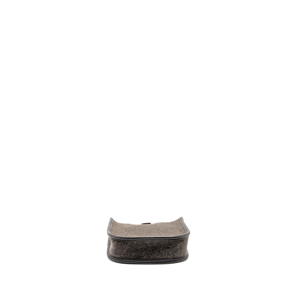 HERMES MINI EVELYNE FEUTRE/SWIFT/SANGLE WOOL EBENE