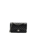 CHANEL MEDIUM CLASSIC DOUBLE FLAP BAG CAVIAR BLACK SHW
