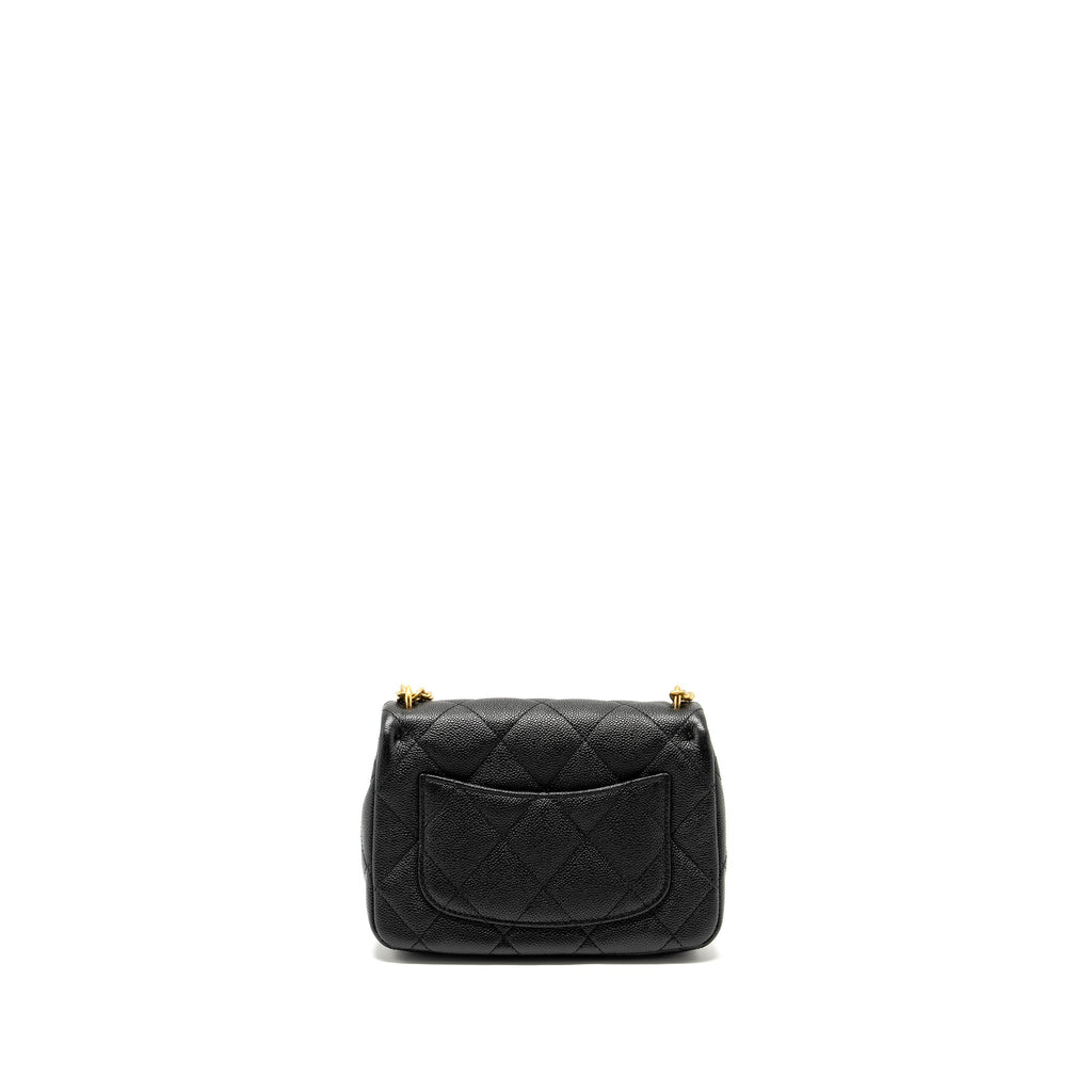 CHANEL COCO LOVE FLAP BAG WITH ADJUSTABLE CHAIN CAVIAR BLACK GHW (MICROCHIP)