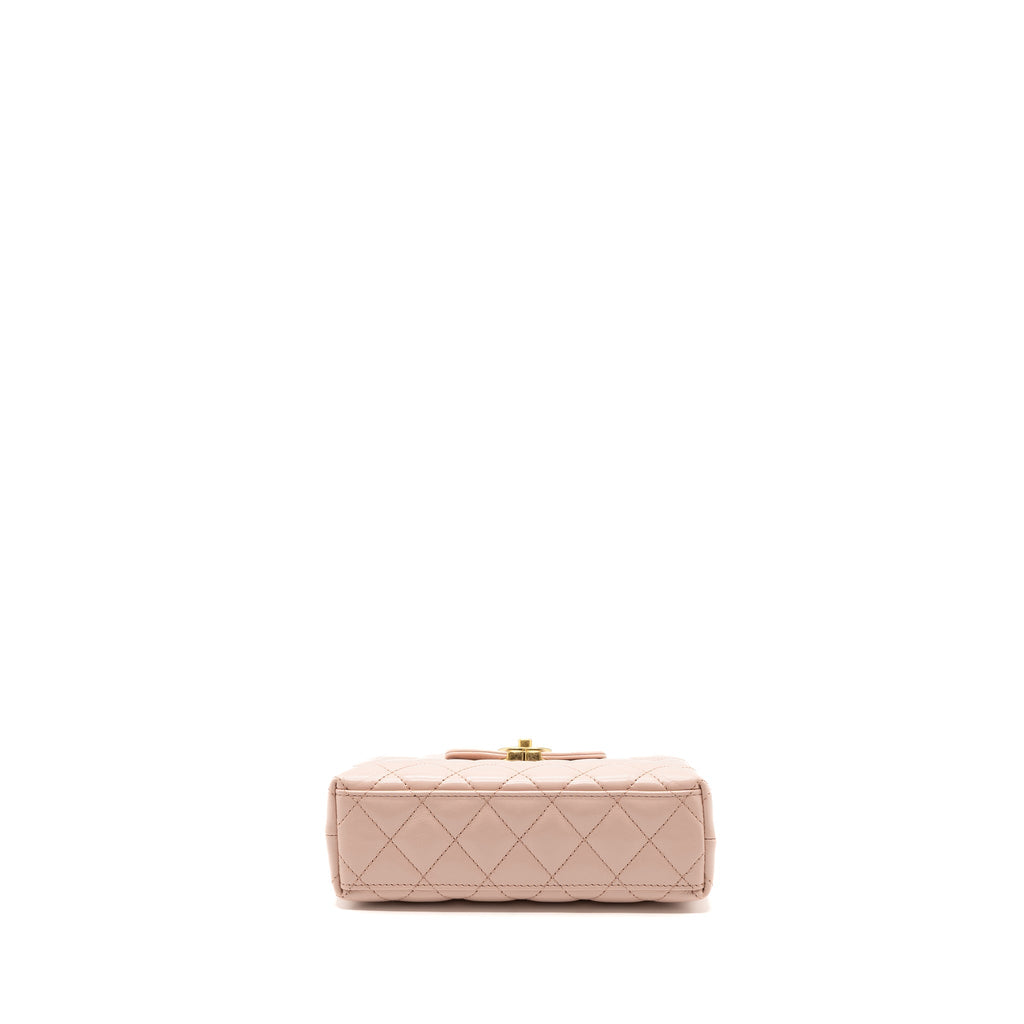 CHANEL 23K MINI SHOPPING BAG CALFSKIN LIGHT PINK GHW(MICROCHIP)