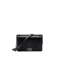 CHANEL NEW MEDIUM BOY BAG LAMBSKIN BLACK RUTHENIUM HARDWARE