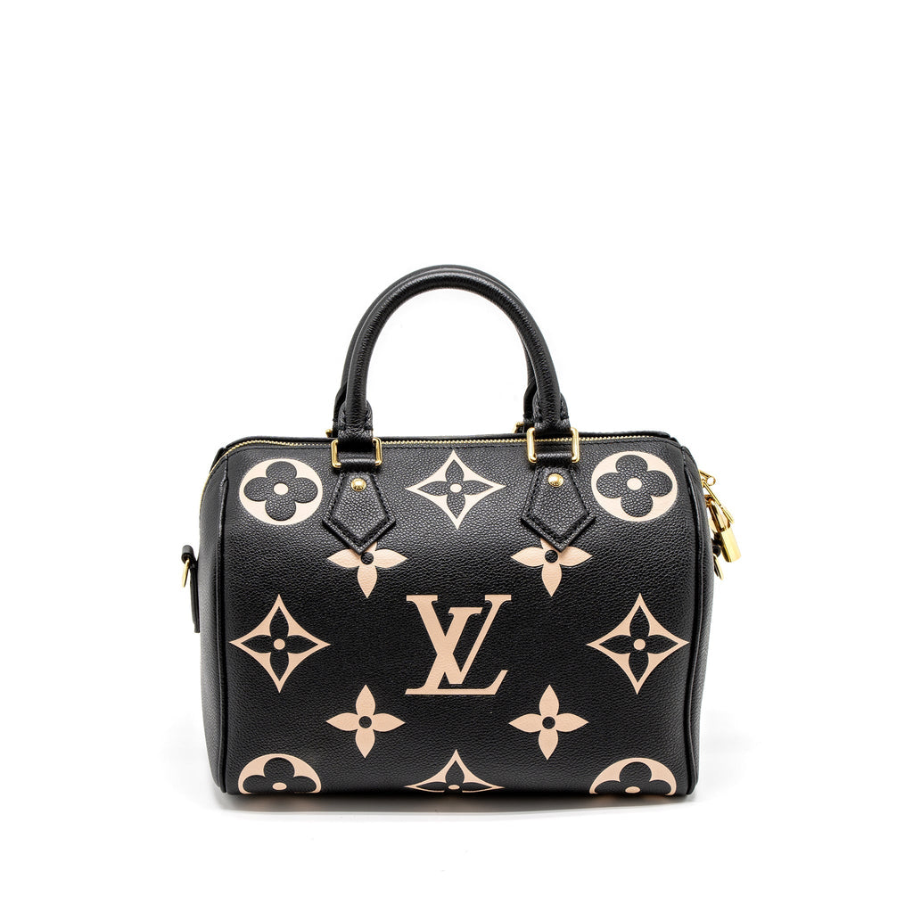 LOUIS VUITTON SPEEDY BANDOULIERE 25 BICOLOUR MONOGRAM EMPREINTE GHW (NEW VERSION)