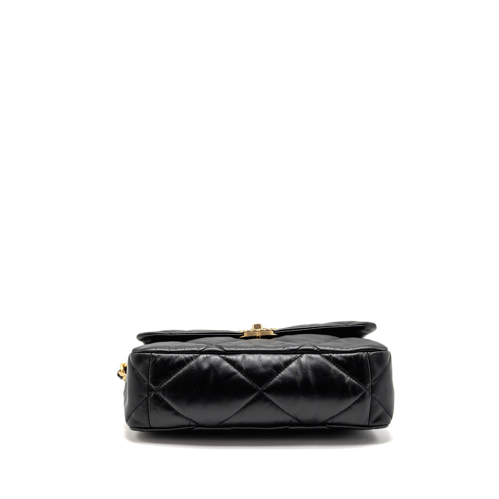 CHANEL LARGE 19 BAG GOATSKIN BLACK GHW