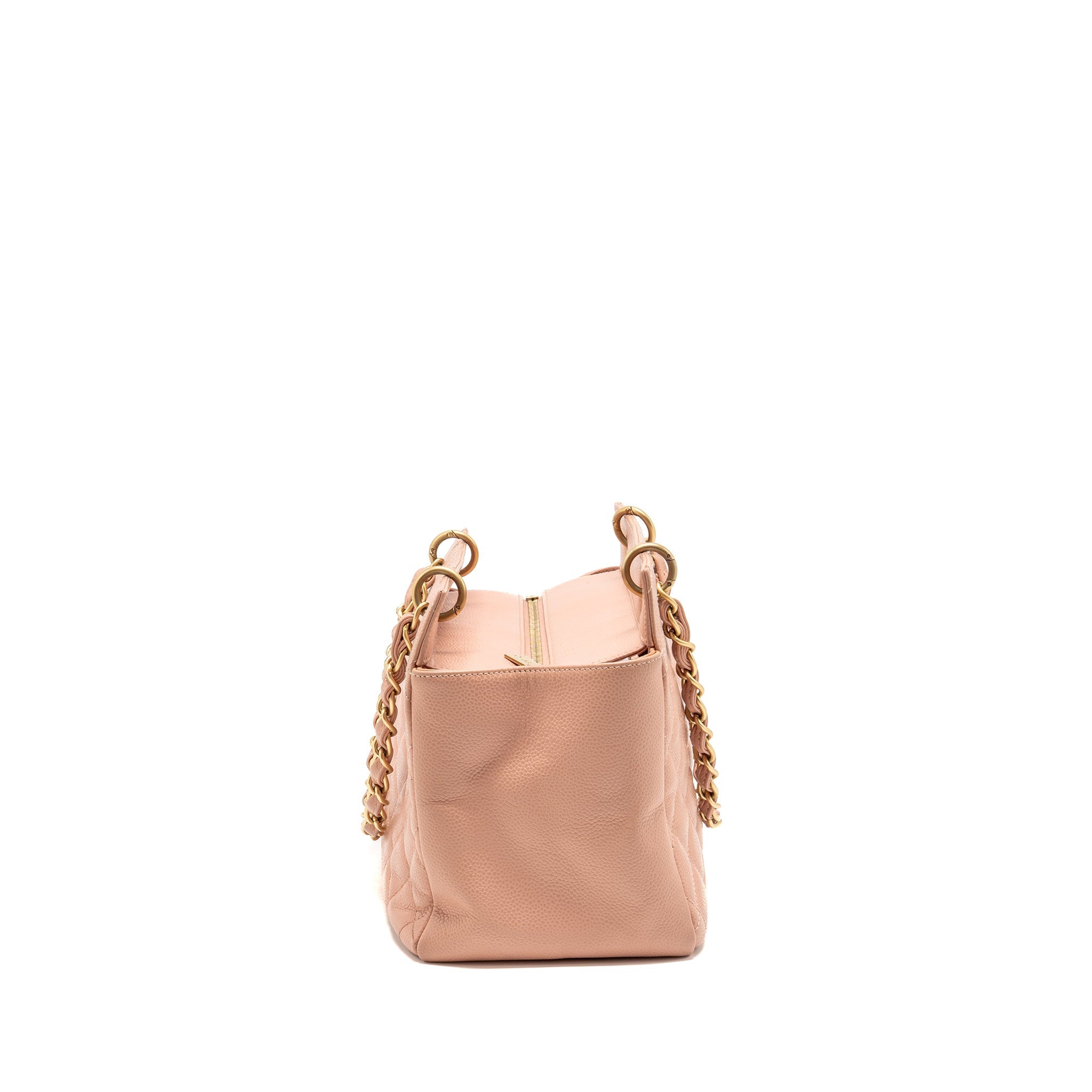 CHANEL PETITE TIMELESS TOTE CHAIN BAG QUILTED CAVIAR PINK GHW