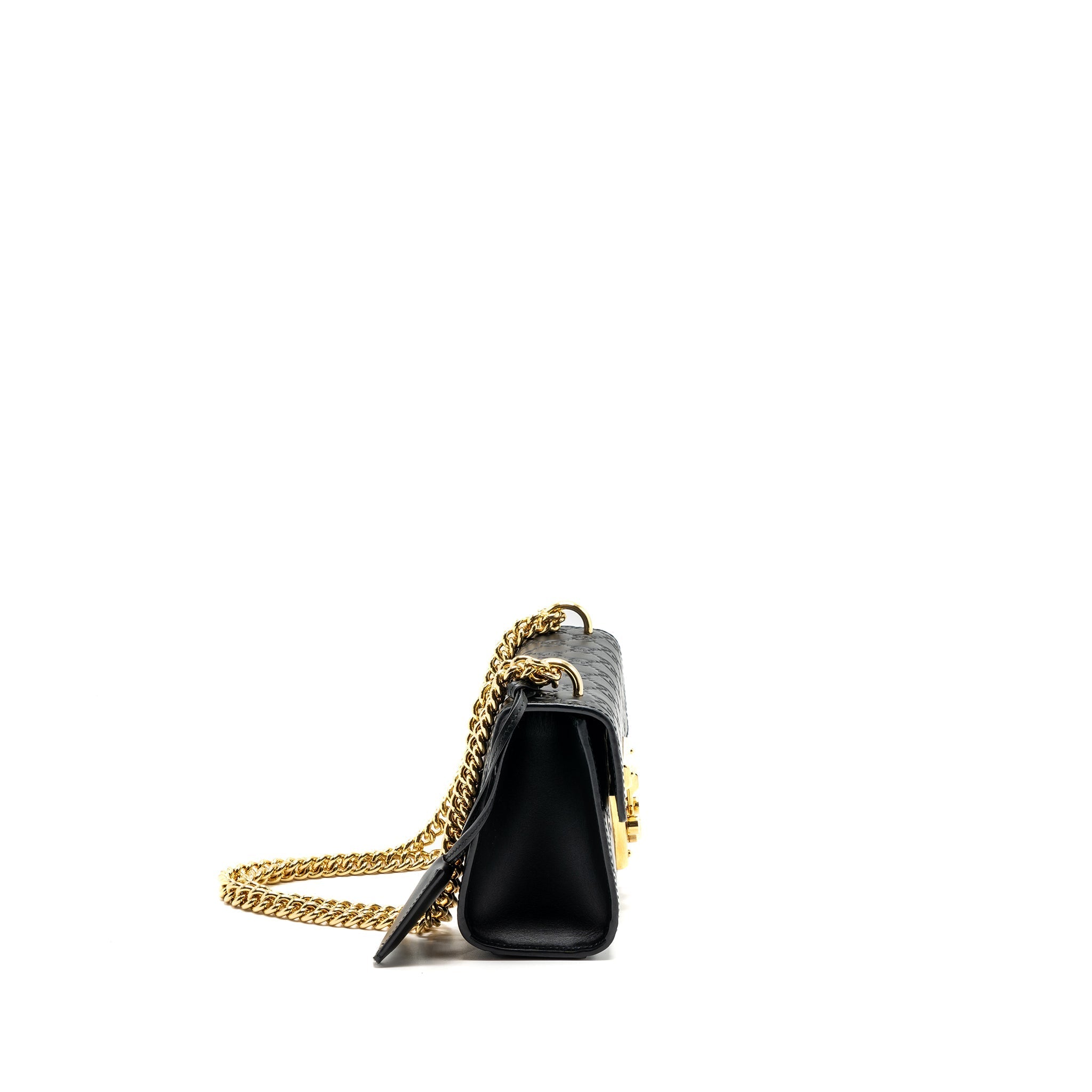 GUCCI SMALL PADLOCK CHAIN BAG CALFSKIN BLACK GHW