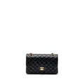 CHANEL SMALL CLASSIC DOUBLE FLAP LAMBSKIN BLACK GHW (MICROCHIP)