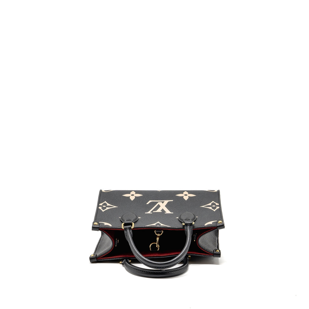 LOUIS VUITTON ONTHEGO BB BICOLOUR MONOGRAM EMPREINTE LEATHER BLACK/BEIGE GHW