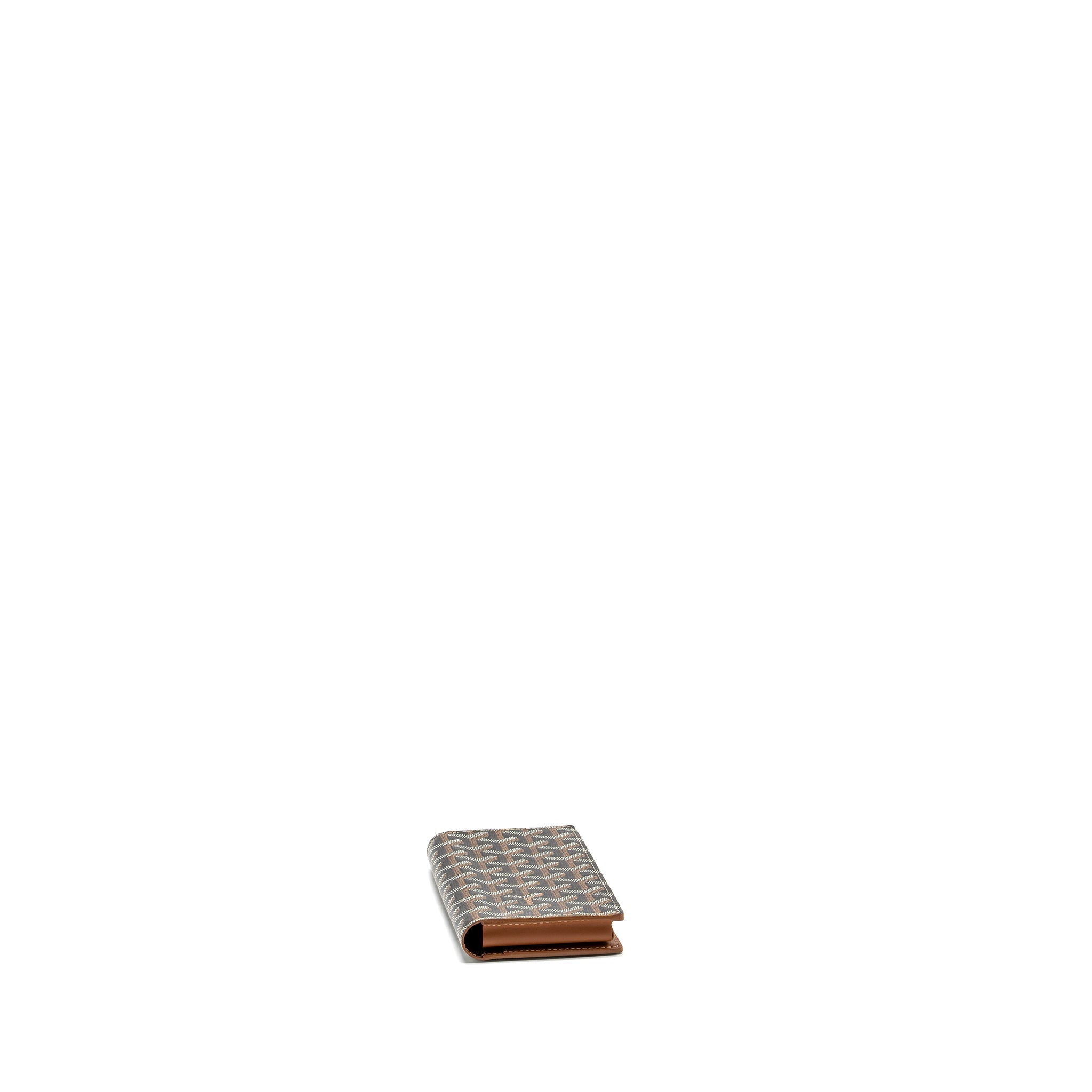 GOYARD PORTEFEUILLE ST LAMBERT LONG WALLET WITH PHONE HOLDER GOYARDLINE CANVAS / LEATHER BROWN