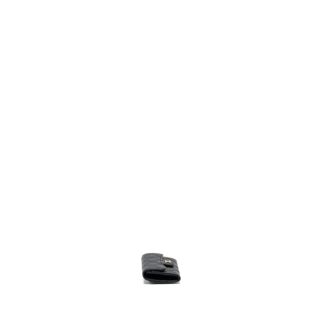 CHANEL CLASSIC FLAP CARD HOLDER CAVIAR BLACK GHW (MICROCHIP)