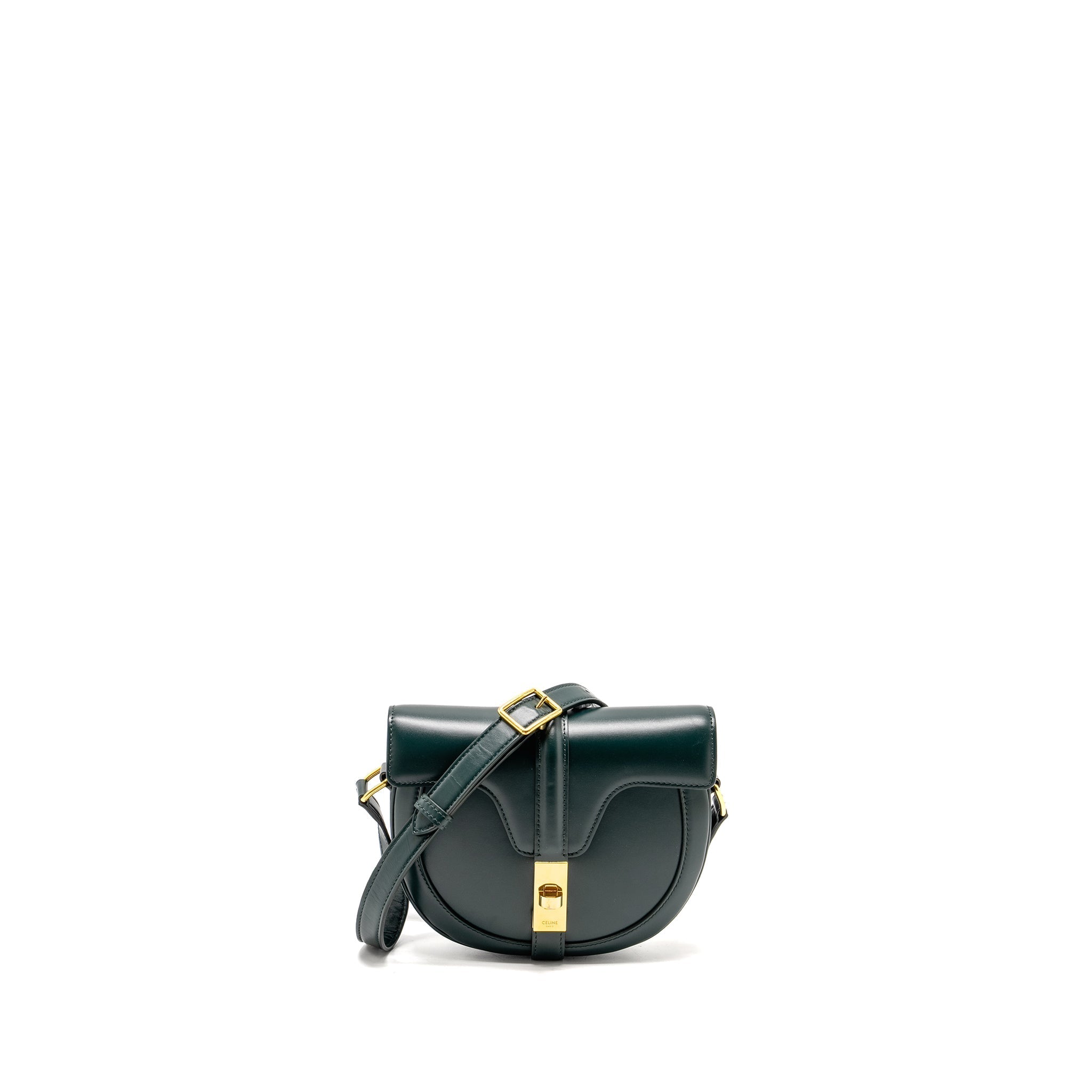 CELINE SMALL BESACE BAG CALFSKIN DARK GREEN GHW