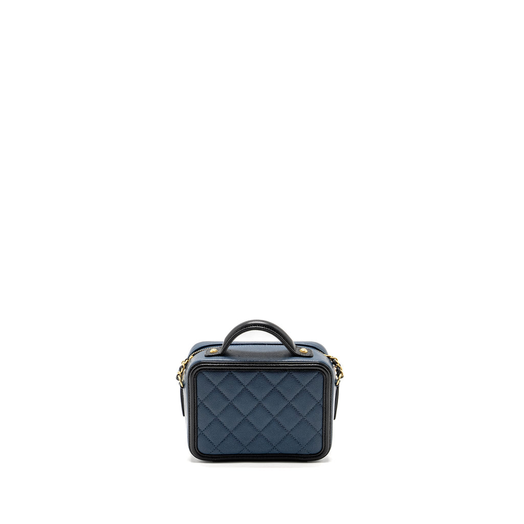 CHANEL SMALL FILIGREE VANITY CAMERA BAG CAVIAR NAVY/BLACK GHW
