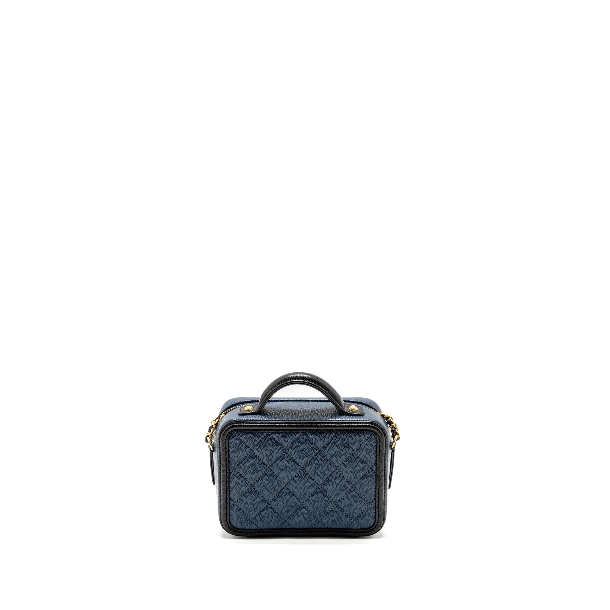 CHANEL SMALL FILIGREE VANITY CAMERA BAG CAVIAR NAVY/BLACK GHW