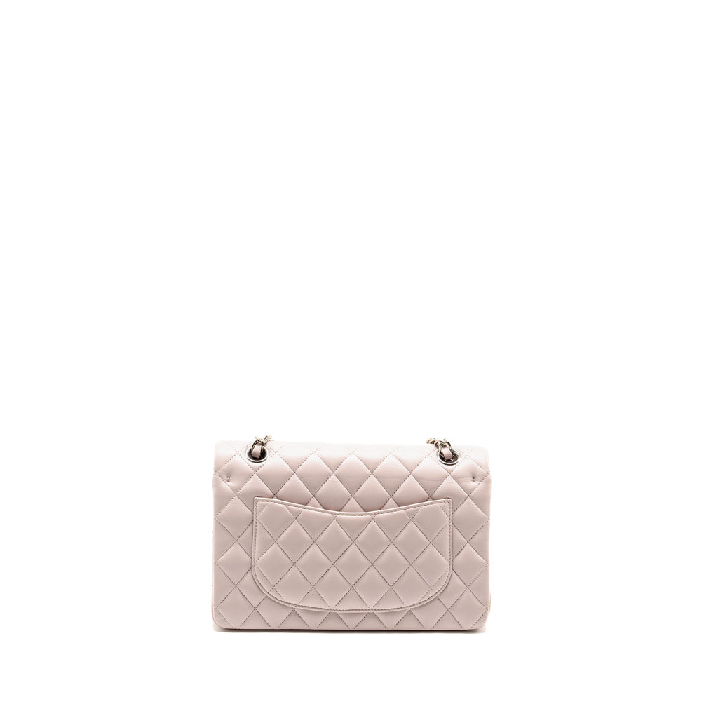 CHANEL SMALL CLASSIC DOUBLE FLAP BAG LAMBSKIN LIGHT PURPLE SHW (MICROCHIP)