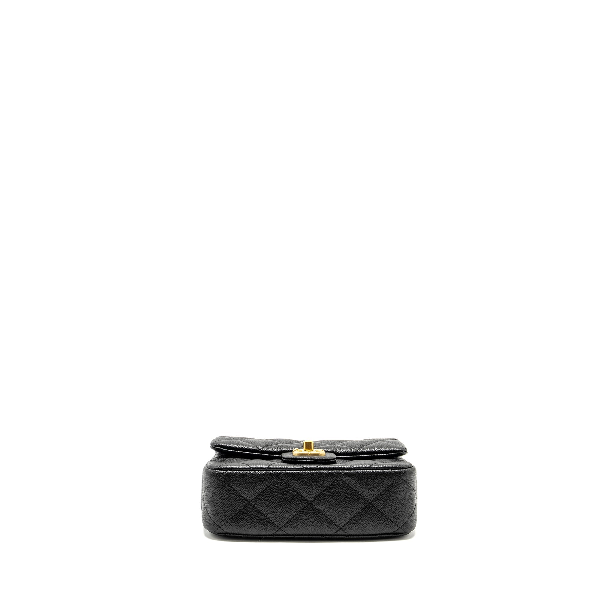 CHANEL COCO LOVE FLAP BAG WITH ADJUSTABLE CHAIN CAVIAR BLACK GHW (MICROCHIP)