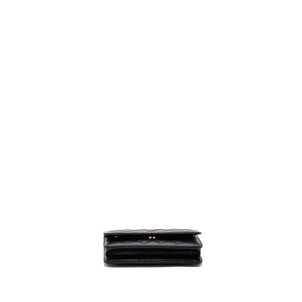 CHANEL CLASSIC WALLET ON CHAIN CAVIAR BLACK GHW(MICROCHIP)