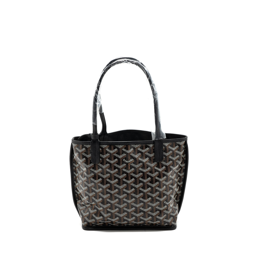 GOYARD MINI ANJOU TOTE BAG CANVAS / CALFSKIN BLACK SHW