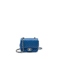 CHANEL MINI SQUARE CHEVRON LAMBSKIN BLUE LGHW