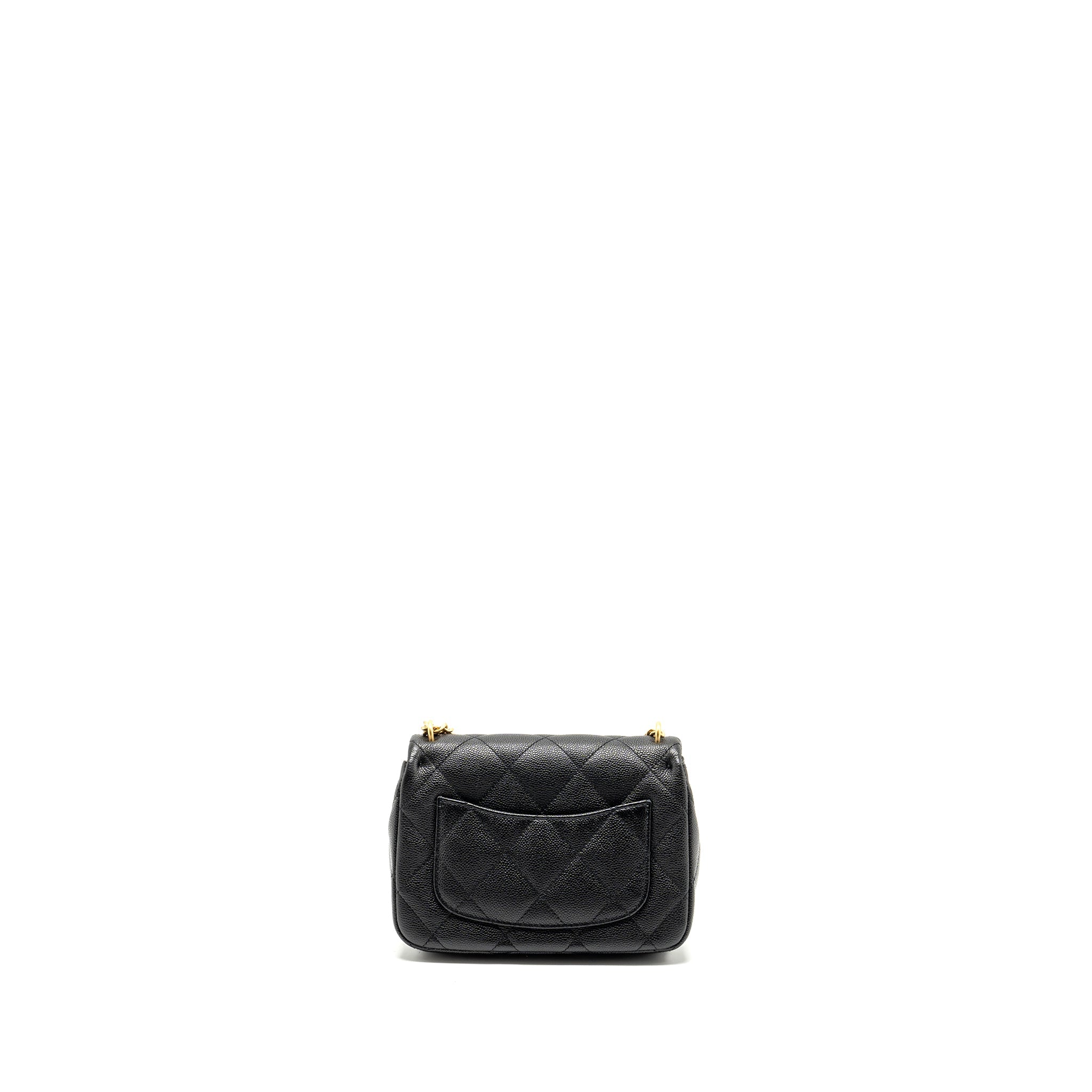 CHANEL COCO LOVE FLAP BAG ADJUSTABLE CHAIN CAVIAR BLACK GHW (MICROCHIP)