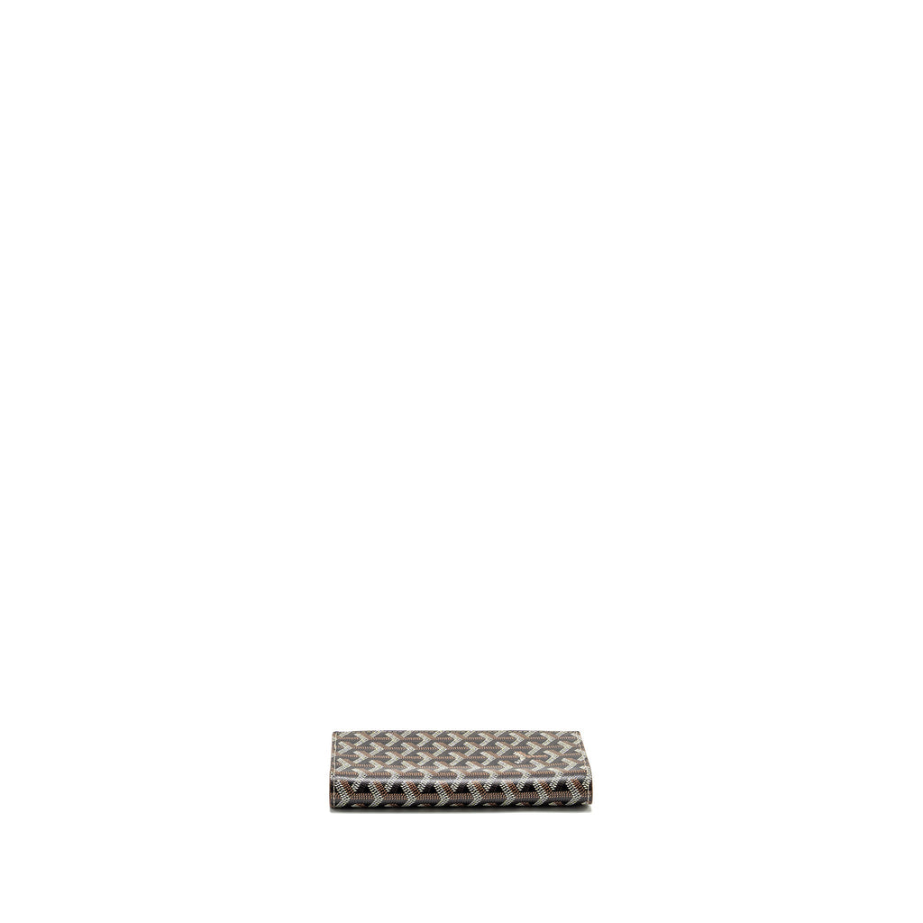 GOYARD PORTEFEUILLE ST LAMBERT LONG WALLET WITH PHONE HOLDER GOYARDLINE CANVAS / LEATHER BROWN