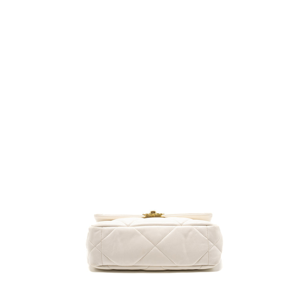 CHANEL SMALL 19 BAG LAMBSKIN WHITE MULTICOLOUR HARDWARE