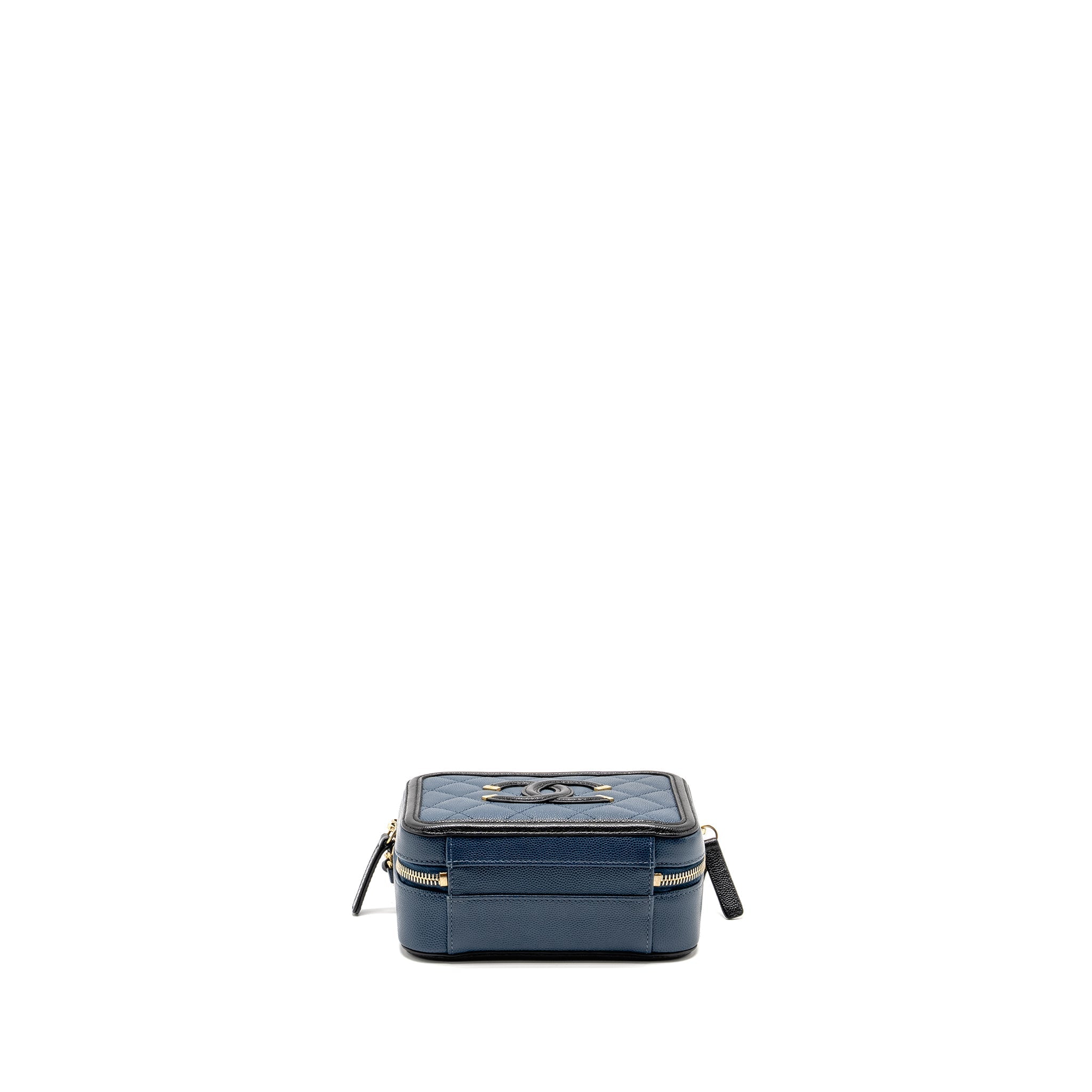 CHANEL SMALL FILIGREE VANITY CAMERA BAG CAVIAR NAVY/BLACK GHW