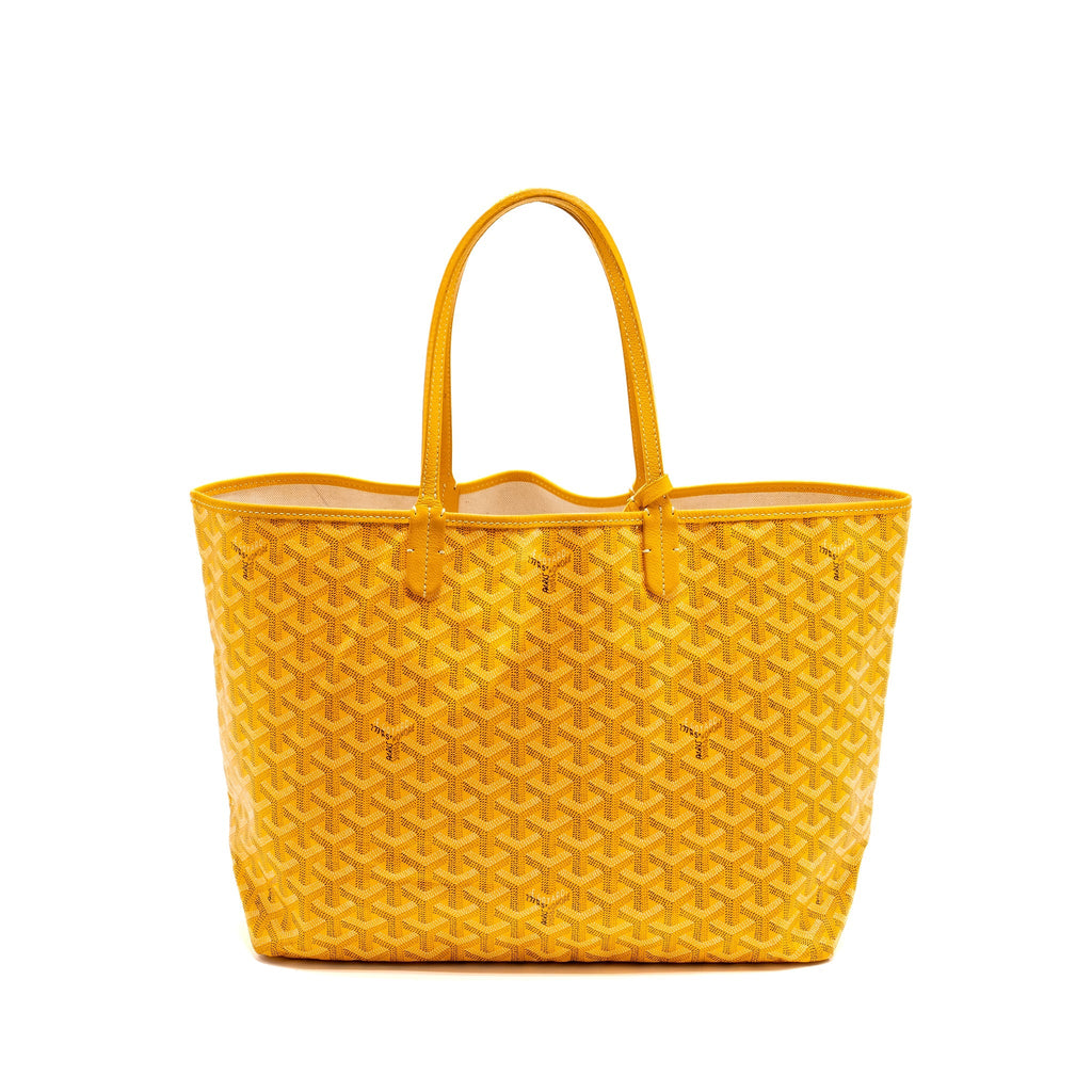 GOYARD SAINT LOUIS PM TOTE BAG GOYARDINE CANVAS / CALFSKIN YELLOW SHW