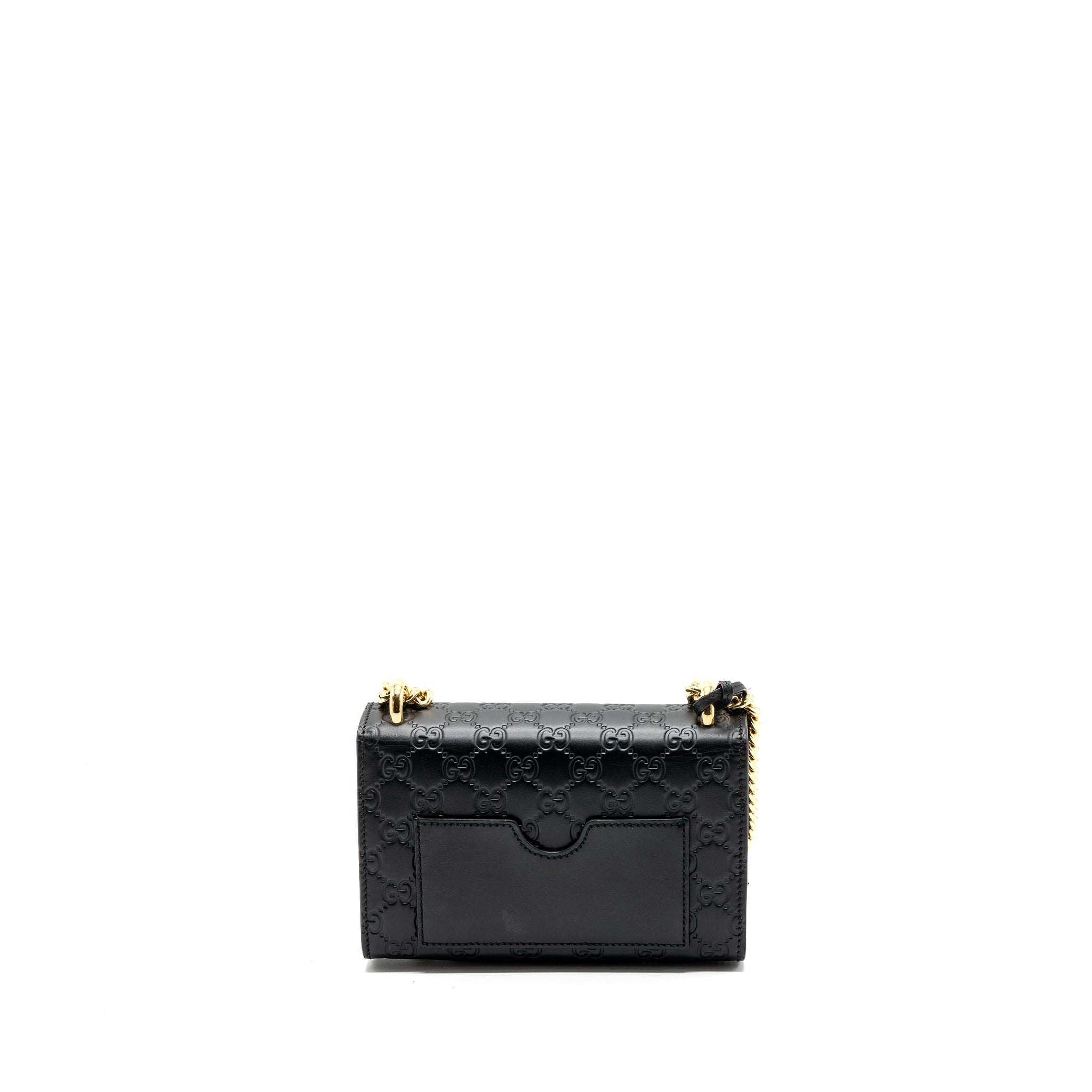 GUCCI SMALL PADLOCK CHAIN BAG CALFSKIN BLACK GHW