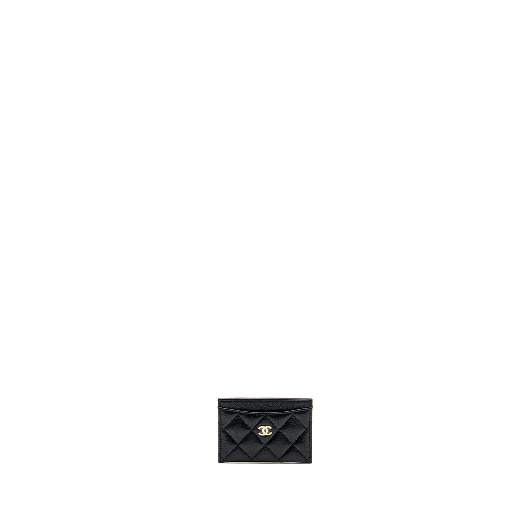 CHANEL CLASSIC CARD HOLDER CAVIAR BLACK GHW (MICROCHIP)