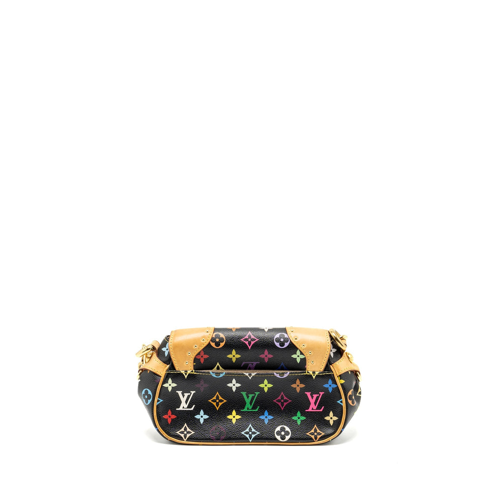 LOUIS VUITTON VINTAGE SHOULDER BAG BLACK/MULTICOLOUR MONOGRAM CANVAS GHW