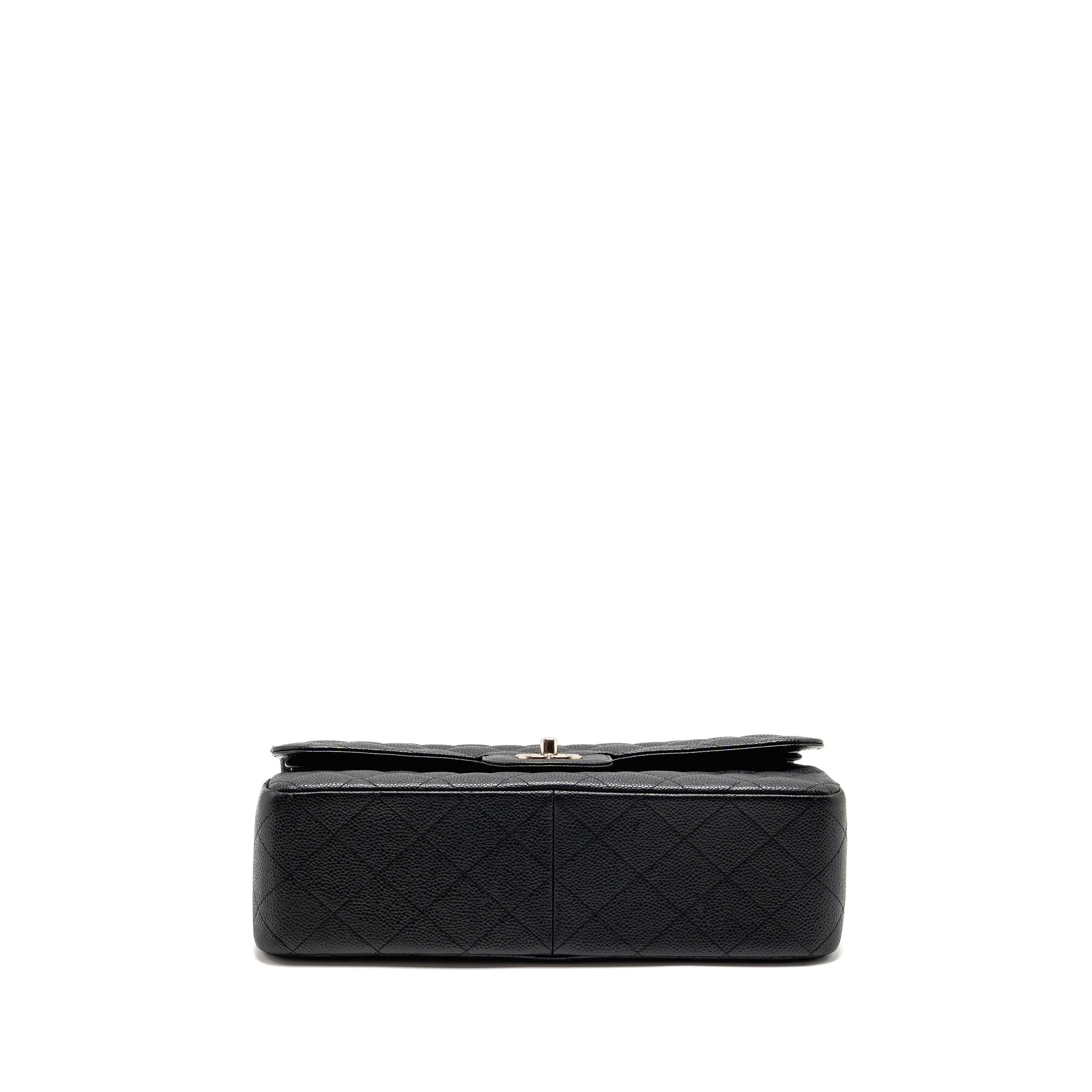 CHANEL JUMBO CLASSIC DOUBLE FLAP BAG CAVIAR BLACK SHW