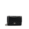 CHANEL JUMBO CLASSIC DOUBLE FLAP BAG CAVIAR BLACK SHW