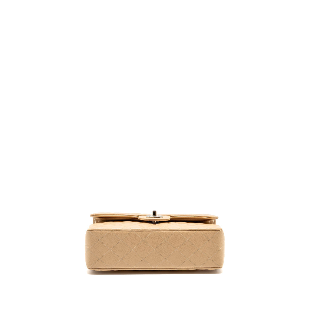 CHANEL SMALL CLASSIC DOUBLE FLAP BAG CAVIAR BEIGE SHW (MICROCHIP) (Copy)