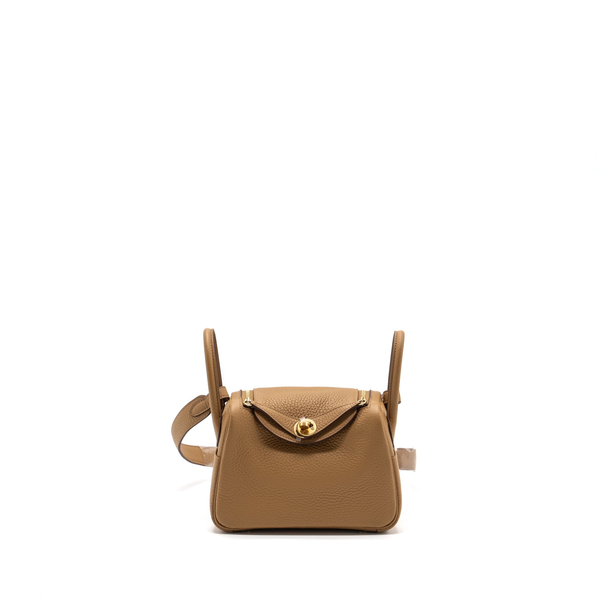 HERMES MINI LINDY CLEMENCE BISCUIT GHW