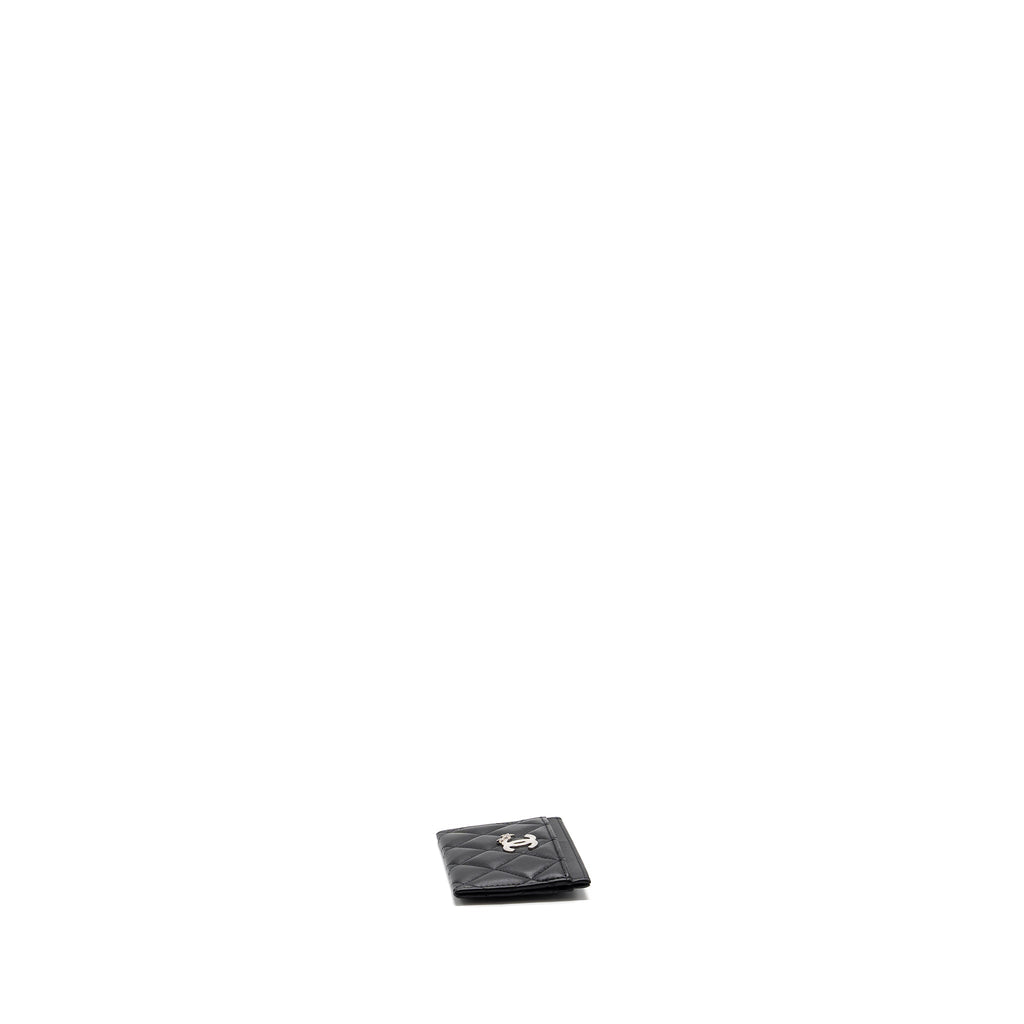 CHANEL CLASSIC QUILTED CARD HOLDER WITH LIMITED CC LOGO LAMBSKIN BLACK SHW (MICROCHIP)
