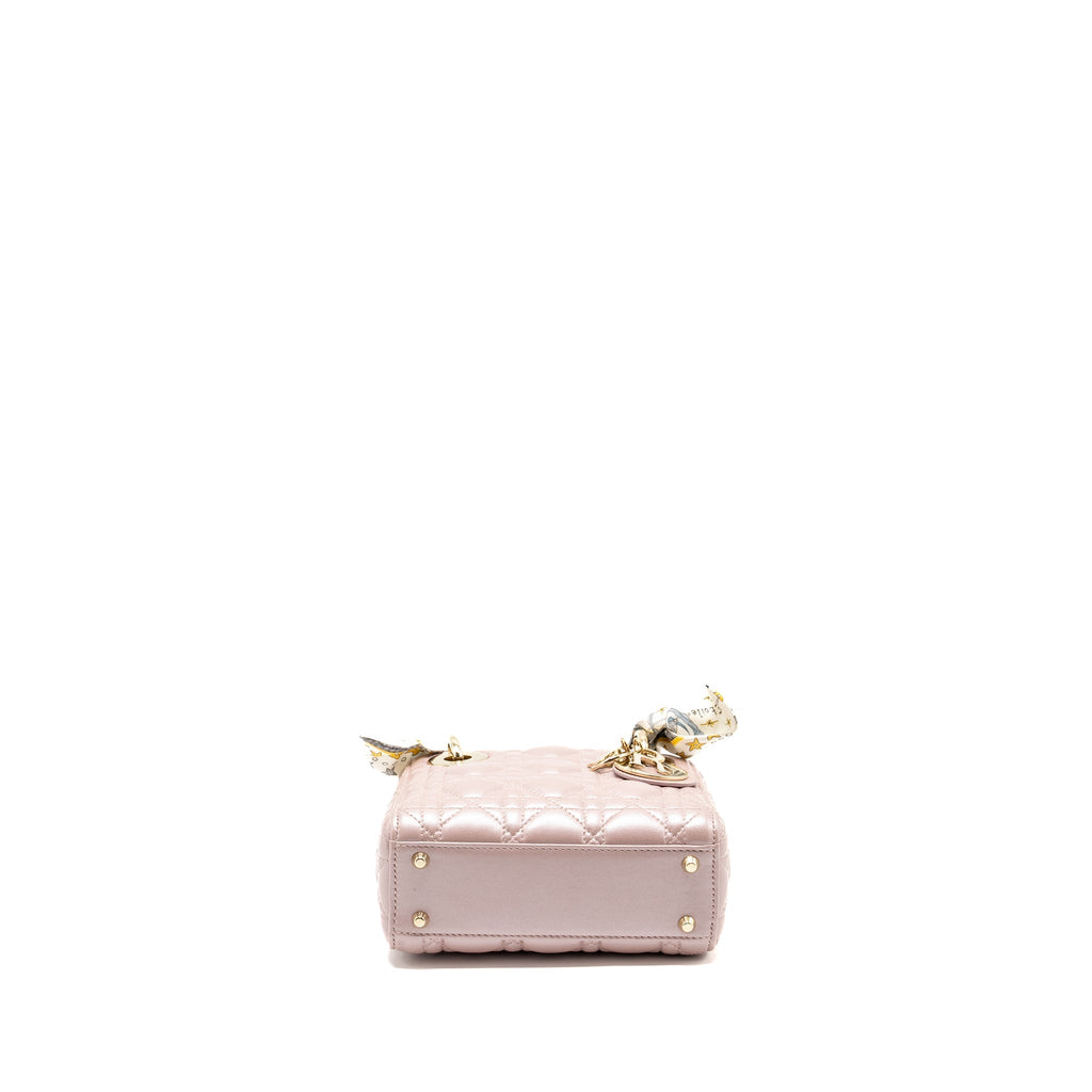DIOR MINI LADY DIOR LAMBSKIN LOTUS PINK LGHW