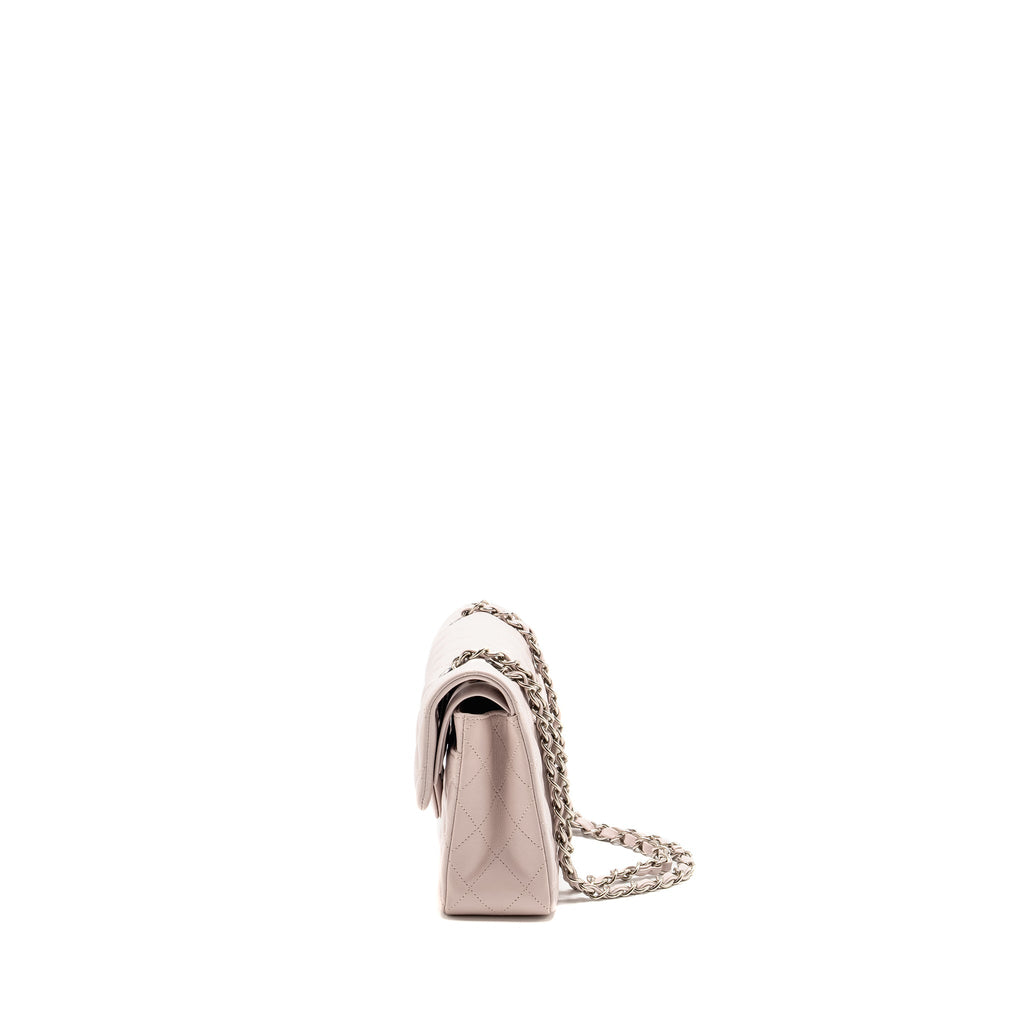 CHANEL SMALL CLASSIC DOUBLE FLAP BAG LAMBSKIN LIGHT PURPLE SHW (MICROCHIP)