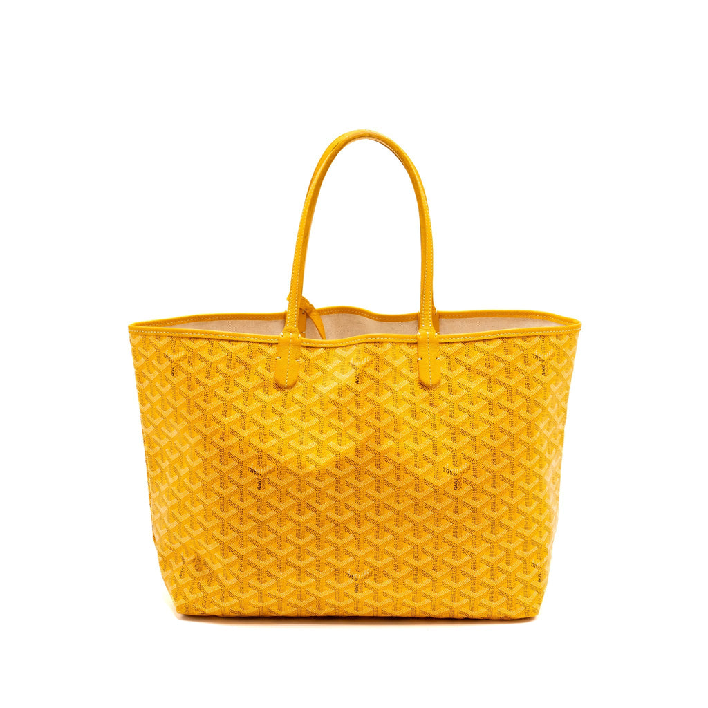 GOYARD SAINT LOUIS PM TOTE BAG GOYARDINE CANVAS / CALFSKIN YELLOW SHW