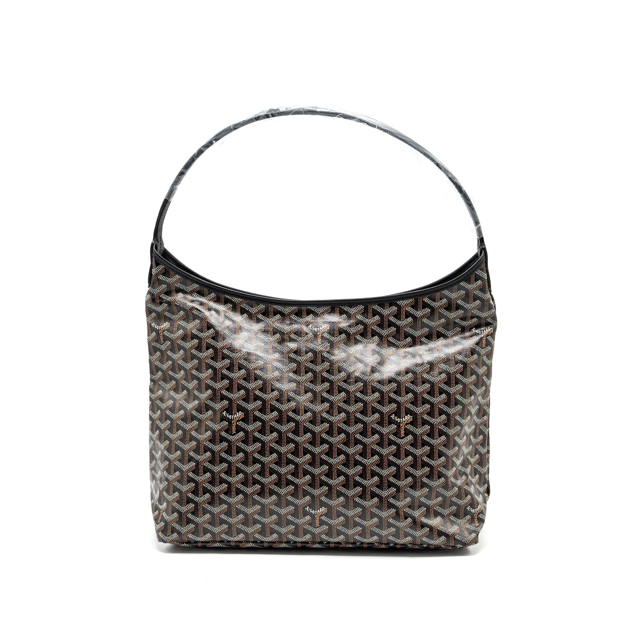 GOYARD BOHEME HOBO BAG GOYARDLINE CANVAS / CALFSKIN BLACK SHW