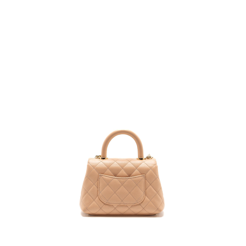CHANEL MINI COCO HANDLE CAVIAR BEIGE LGHW