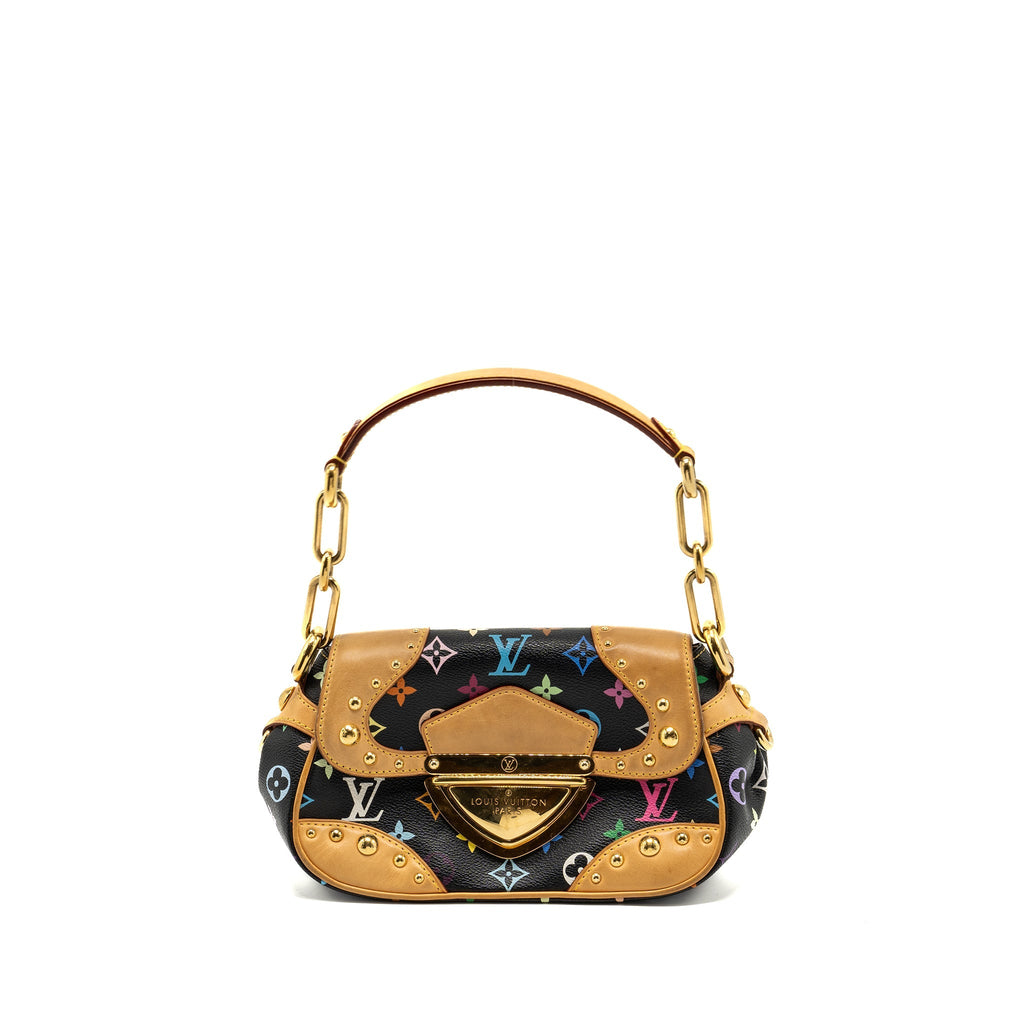 LOUIS VUITTON VINTAGE SHOULDER BAG BLACK/MULTICOLOUR MONOGRAM CANVAS GHW