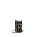 CHANEL GOLD CLUTCH O CHAIN VERTICAL PHONE HOLDER LAMBSKIN BLACK GHW