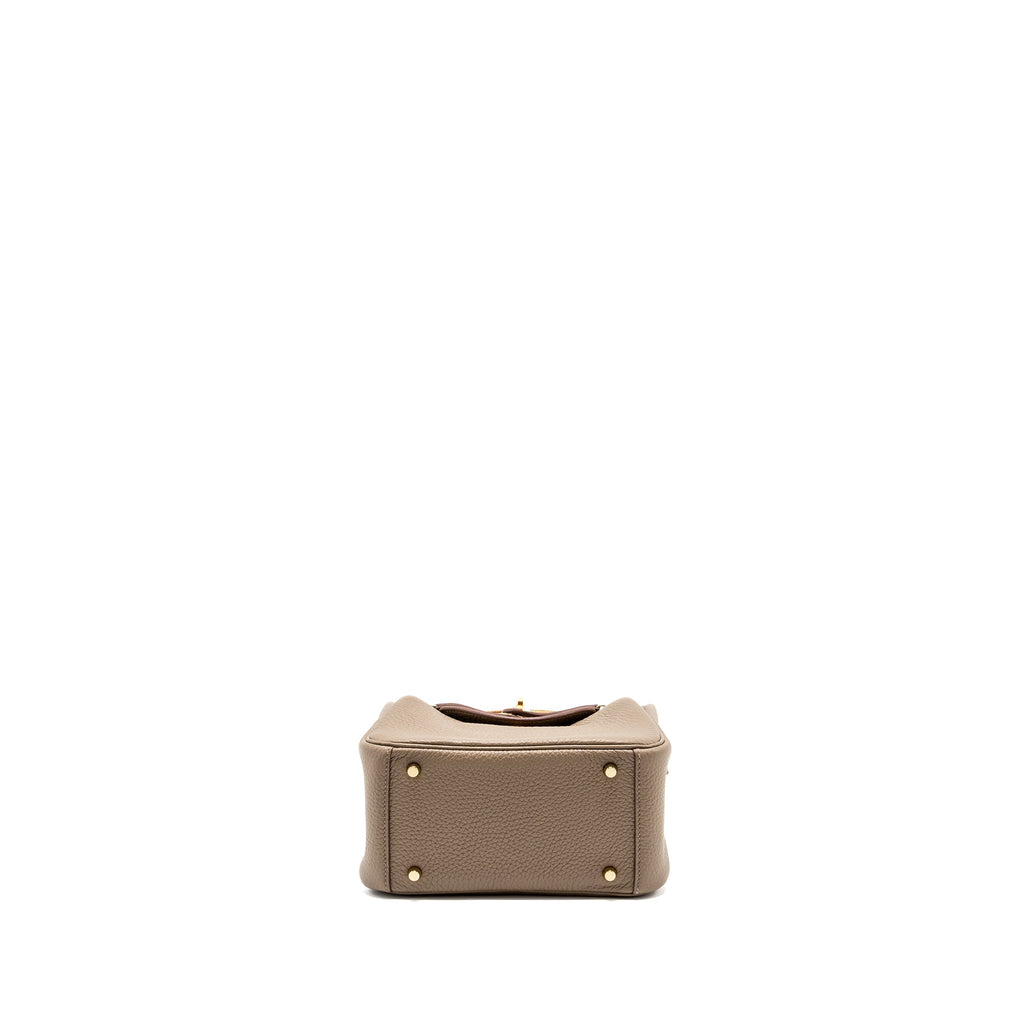 HERMES MINI LINDY CLEMENCE ETOUPE WITH CHAI-NATA-BLUE BRUME STRAP GHW