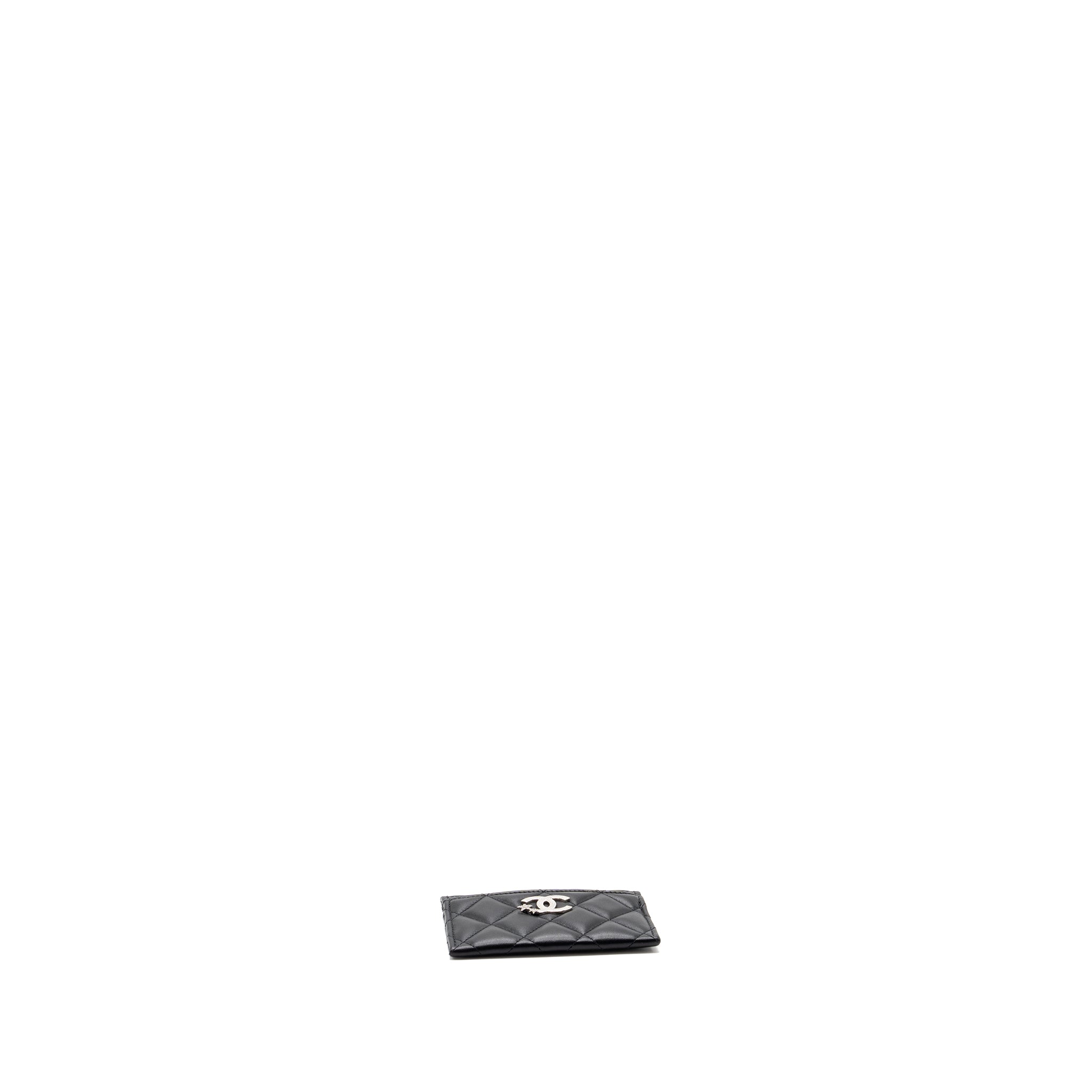 CHANEL CLASSIC QUILTED CARD HOLDER WITH LIMITED CC LOGO LAMBSKIN BLACK SHW (MICROCHIP)