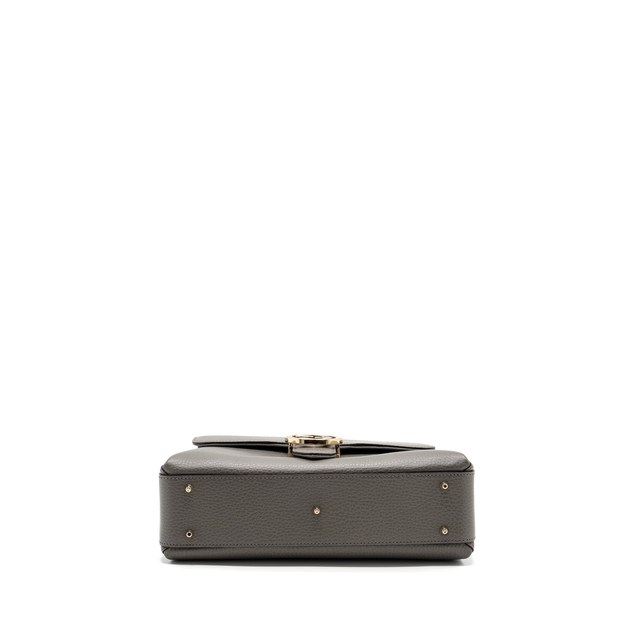 GUCCI TOP HANDLE MESSANGER BAG CALFSKIN GREY LGHW