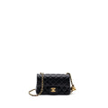 CHANEL 23K PEARL CRUSH MINI RECTANGULAR FLAP BAG LAMBSKIN BLACK GHW (MICROCHIP)