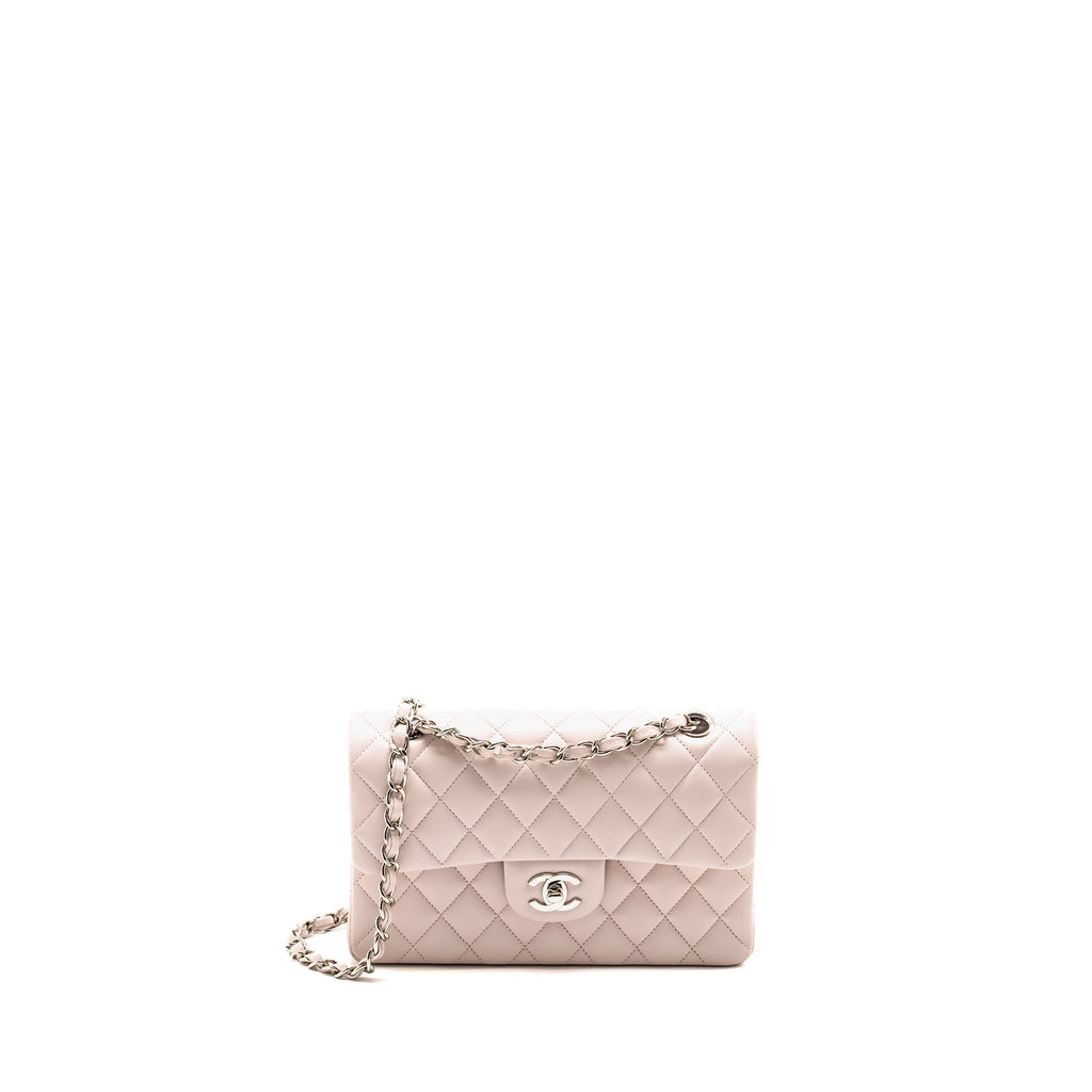 CHANEL SMALL CLASSIC DOUBLE FLAP BAG LAMBSKIN LIGHT PURPLE SHW (MICROCHIP)