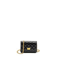 CHANEL MINI 2.55 REISSUE WALLET ON CHAIN AGED CALFSKIN BLACK GHW (MICROCHIP)