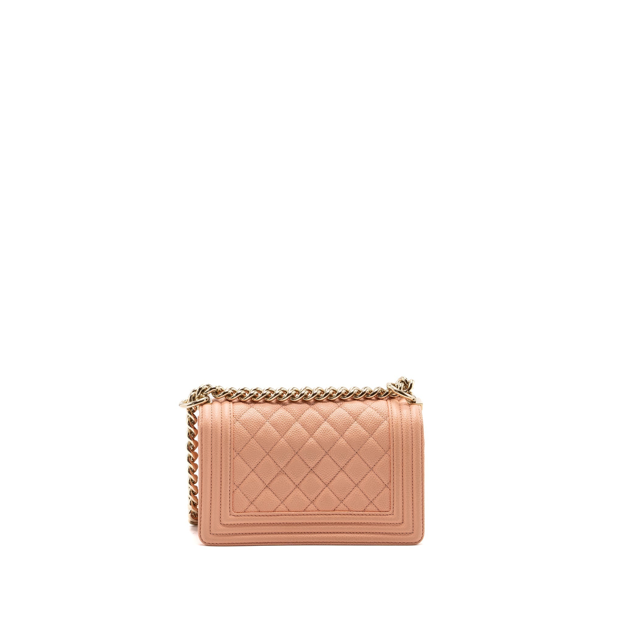 CHANEL SMALL BOY BAG CAVIAR LIGHT PINK LGHW